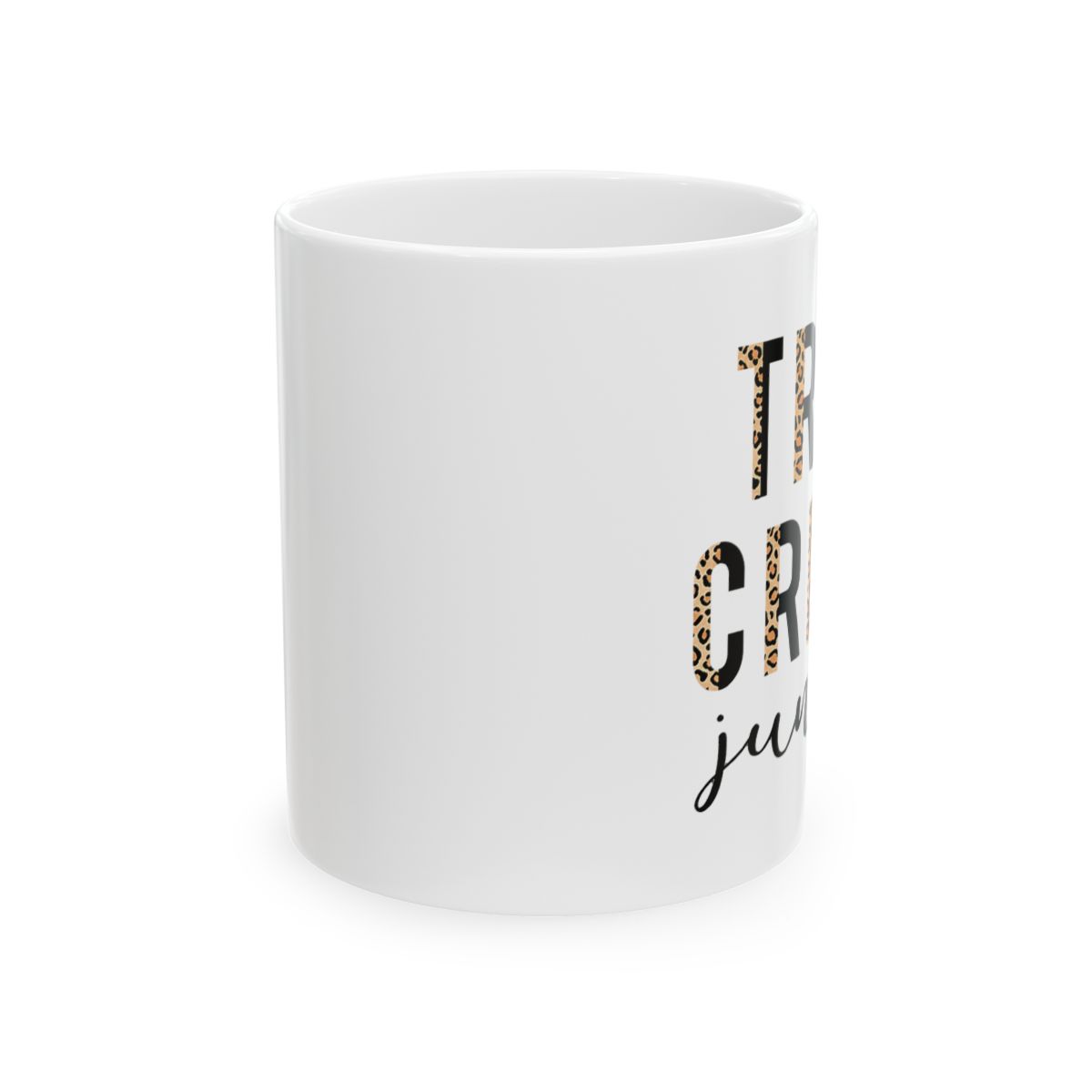 YouNique Designs True Crime Junkie Mug, 11 Ounces, Crime Junkie Merch, True Crime Coffee Mug for Women, True Crime Lovers Cup, True Crime Merchandise, True Crime Fans, Crime Junkies (Black Handle) - alternate angle 1, merchandise