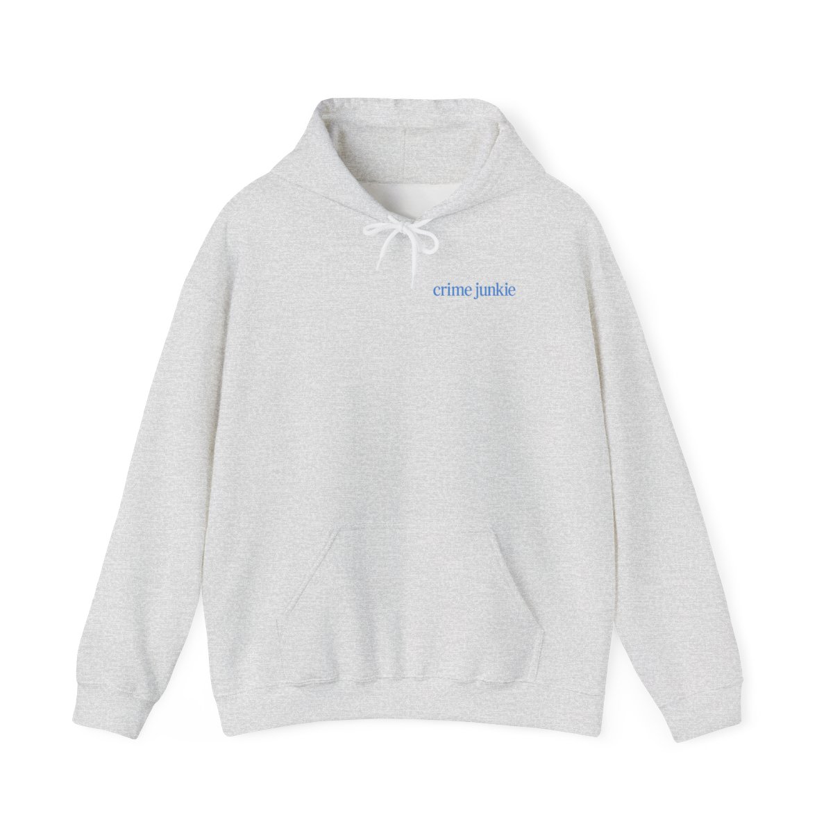 Crime Junkie text hoodie | "Always go a layer deeper" graphic hoodie | Crime Junkies Podcast Merch - alternate angle 3, merchandise