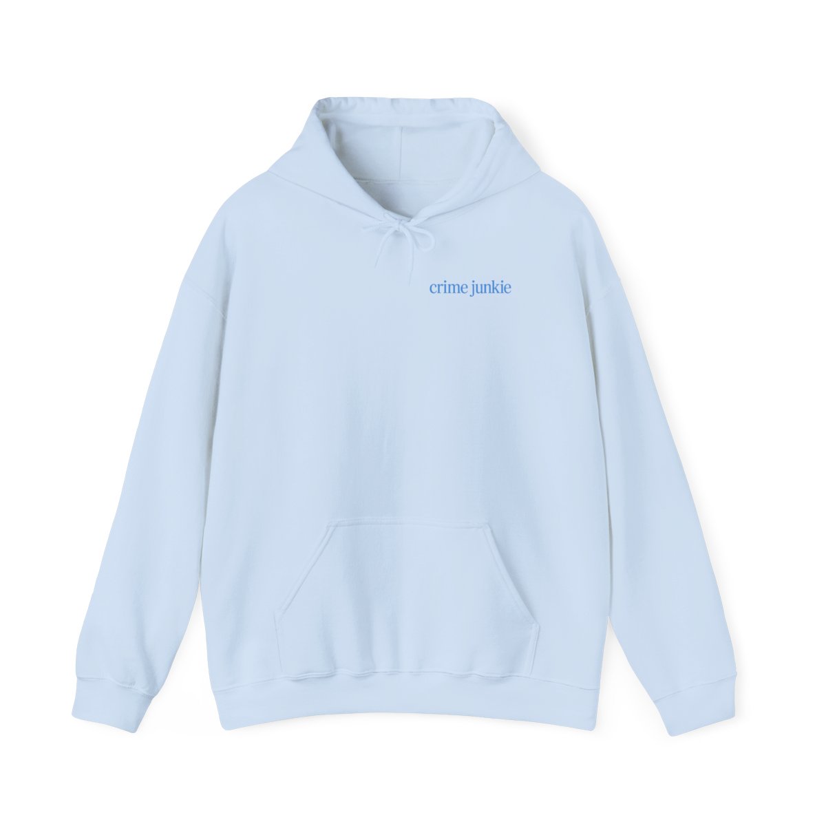 Crime Junkie text hoodie | "Always go a layer deeper" graphic hoodie | Crime Junkies Podcast Merch - alternate angle 4, merchandise
