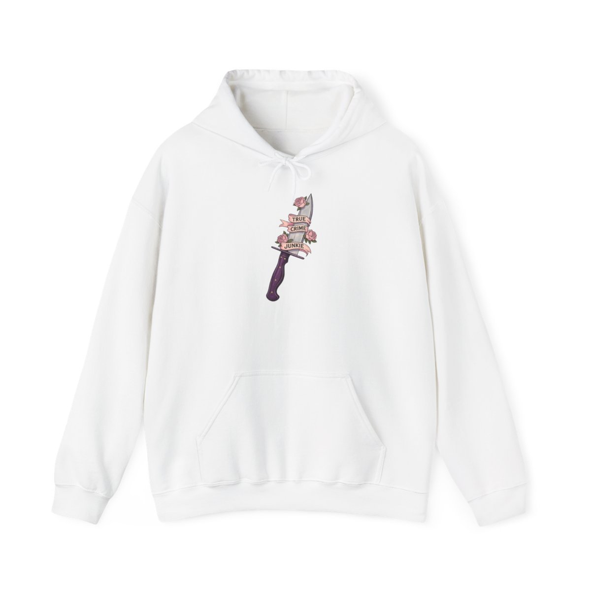 Stacked Roses Dagger Hoodie | Floral Knife Illustration | Crime Junkies Podcast Merch - Official Hoodies merchandise