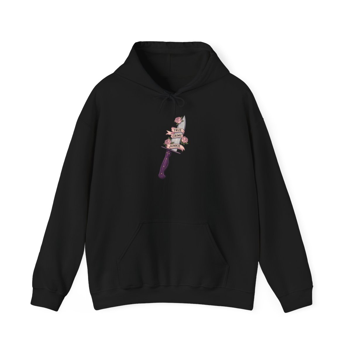Stacked Roses Dagger Hoodie | Floral Knife Illustration | Crime Junkies Podcast Merch