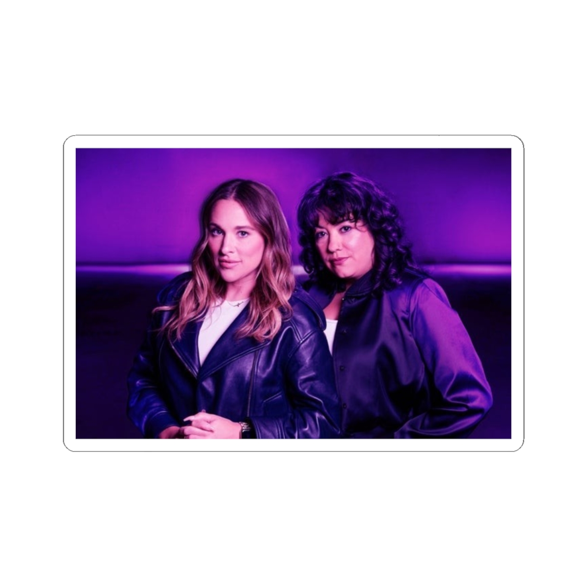 Two Women Portrait Stickers | Kiss-Cut Sticker | Crime Junkies Podcast Merch - alternate angle 1, merchandise